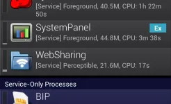 Screenshot SystemPanel App / Task Manager